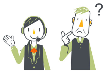 オペレーターとシニア男性のセット