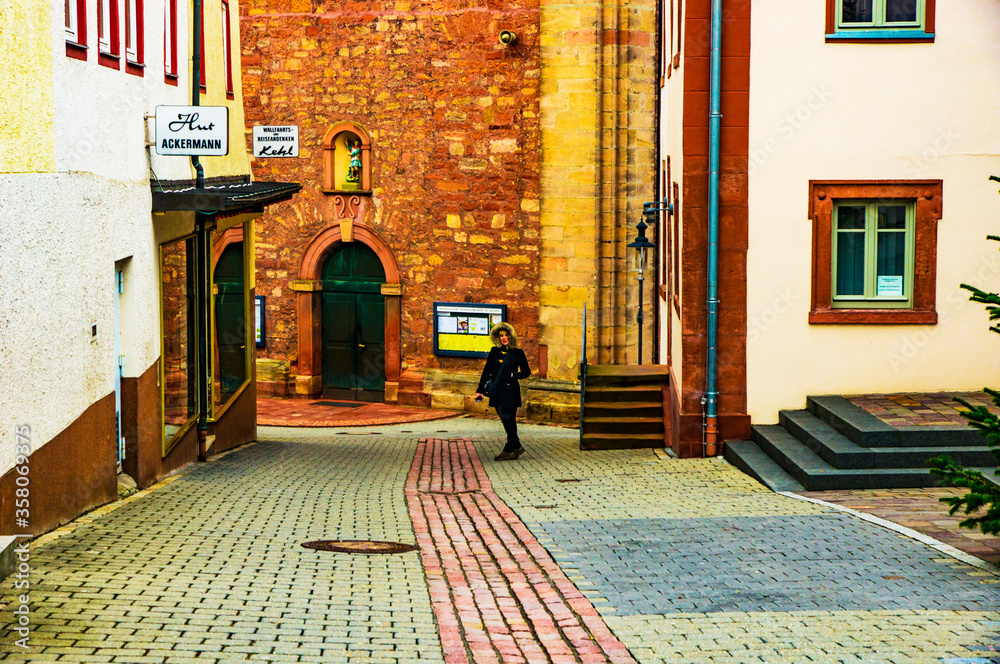 Wall mural quiet street of the old German city