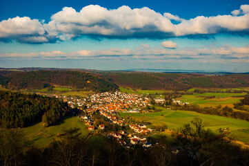 Fototapeta na wymiar top view of european village