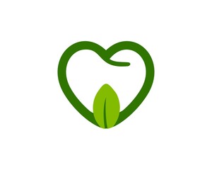 tooth and leaf green vector
