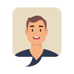 avatar man on communication bubble vector design