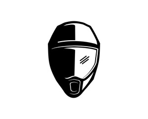 silhouette helmet full face vector
