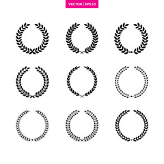 Laurel Wreath Icon Logo Design Template.