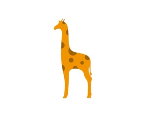 giraffe simple flat kids vector