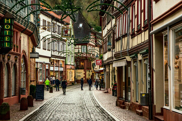 Fototapeta na wymiar quiet street of the old German city