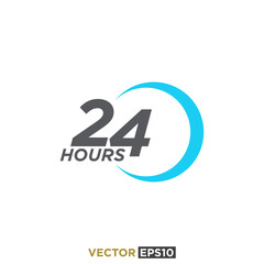 24 Hours Sign Icon Vector