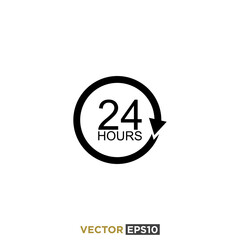 24 Hours Sign Icon Vector