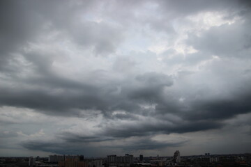 Fototapeta na wymiar dark storm cloudy sky in rainy day