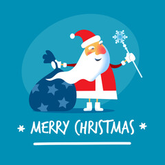 Santa Claus, Merry Christmas. Vector illustration