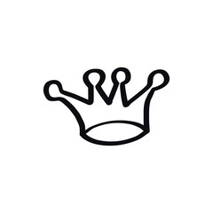 Crown doodle logo icon sign Hand drawn style design Fashion print for clothes apparel greeting invitation card picture banner poster flyer websites Vector