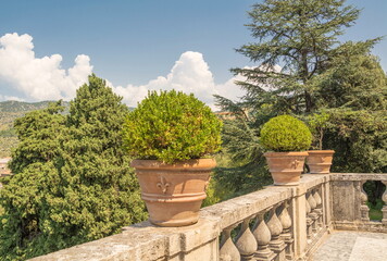 Fototapeta na wymiar Terrace of ancient park on outskirts of Rome
