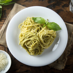 Pasta with pesto sauce