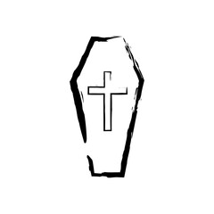 Coffin icon vector