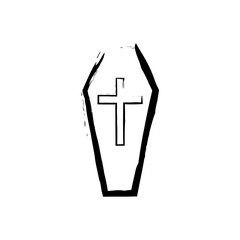 Coffin icon vector
