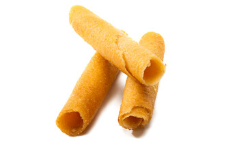 straw cookies isolated