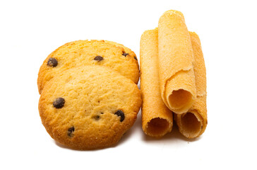 straw cookies isolated