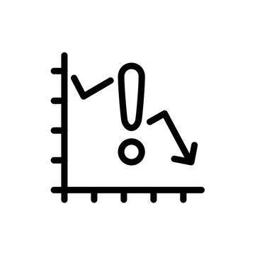 Money Loss, risk line flat vector icon for mobile application, button and website design. Illustration isolated on white background. EPS 10 design, logo, app, infographic.