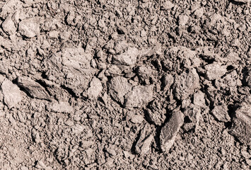 top view of land with ground in summertime