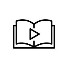 Video Lesson Service line flat vector icon for mobile application, button and website design. Illustration isolated on white background. EPS 10 design, logo,  app, infographic.