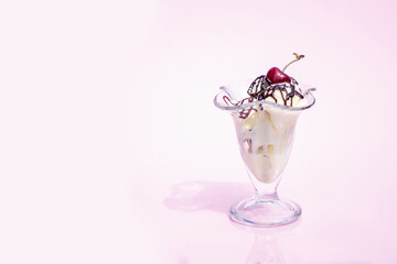 ice cream with cherry