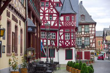 quiet and deserted streets of the old German city