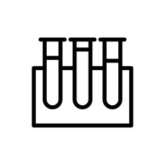 Test Tube line flat vector icon for mobile application, button and website design. Illustration isolated on white background. EPS 10 design, logo, app, infographic.
