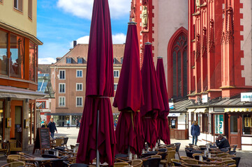 quiet and deserted streets of the old German city
