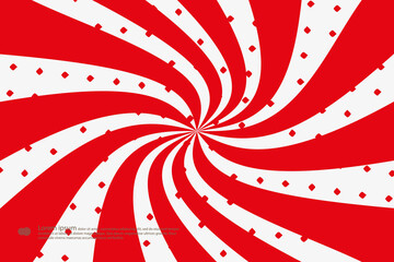 Abstract background, white-red rays of light spread from the center in the style of comics.