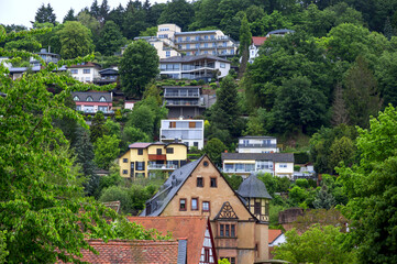 top view of the old german city