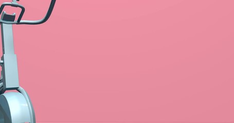 White exercise stationary bike weight loss gym animation 3d