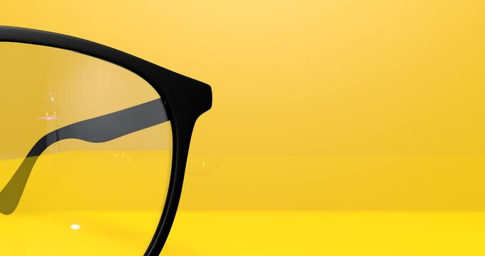 black glasses prescription reading vision strenght optical model 3d animation
