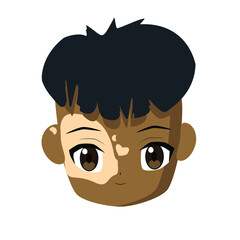 vector and illustration pattern with boy with vitiligo on a white background