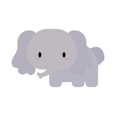 cute elephant baby kawaii, flat style icon