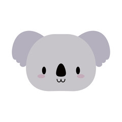 head koala baby kawaii, flat style icon