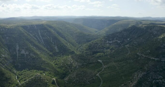 Flying around the "Cirques de Navacelles" , Occitanie, France