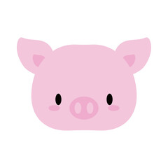 Obraz na płótnie Canvas head pig baby kawaii, flat style icon