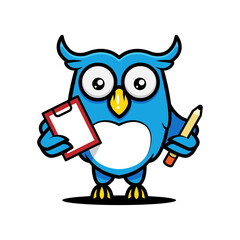Cute owl mascot design, education related