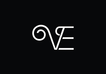 Initial Monogram Letter V E Logo Design Vector Template. V E Letter Logo Design