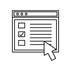 Website page silhouette style icon design, Technology internet media layout development and communication theme Vector illustration