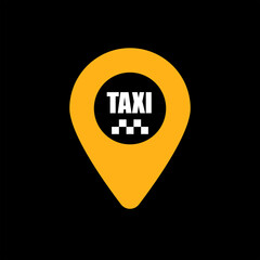 Yellow taxi icon. Vector