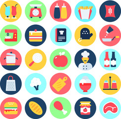 
Food Flat Vector Icons 4
