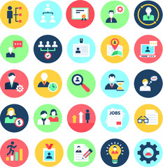 Fototapeta premium Human Resources Colored Vector Icons 1 