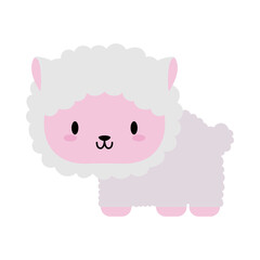 cute sheep baby kawaii, flat style icon