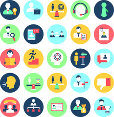
Human Resources Colored Vector Icons 4
