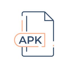 APK File Format Icon. Android Package Kit File format line icon.