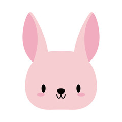 head rabbit baby kawaii, flat style icon