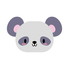 head panda bear baby kawaii, flat style icon