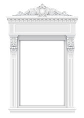 Classic white architectural window facade for the frame © denisik11