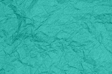 Obraz premium Teal wrinkled textured paper background