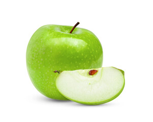 Green apple on a white background